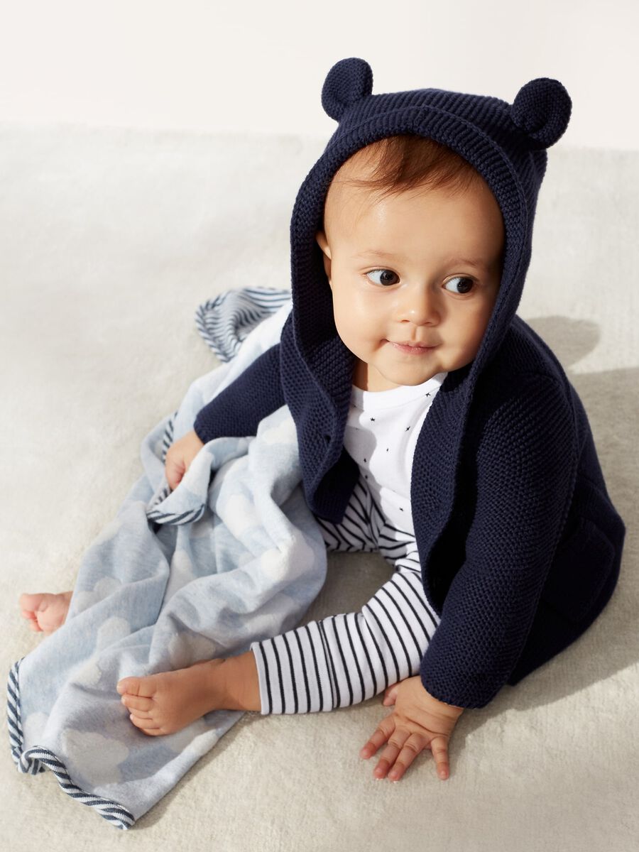 Knitted cardigan with hood and ears Newborn_0