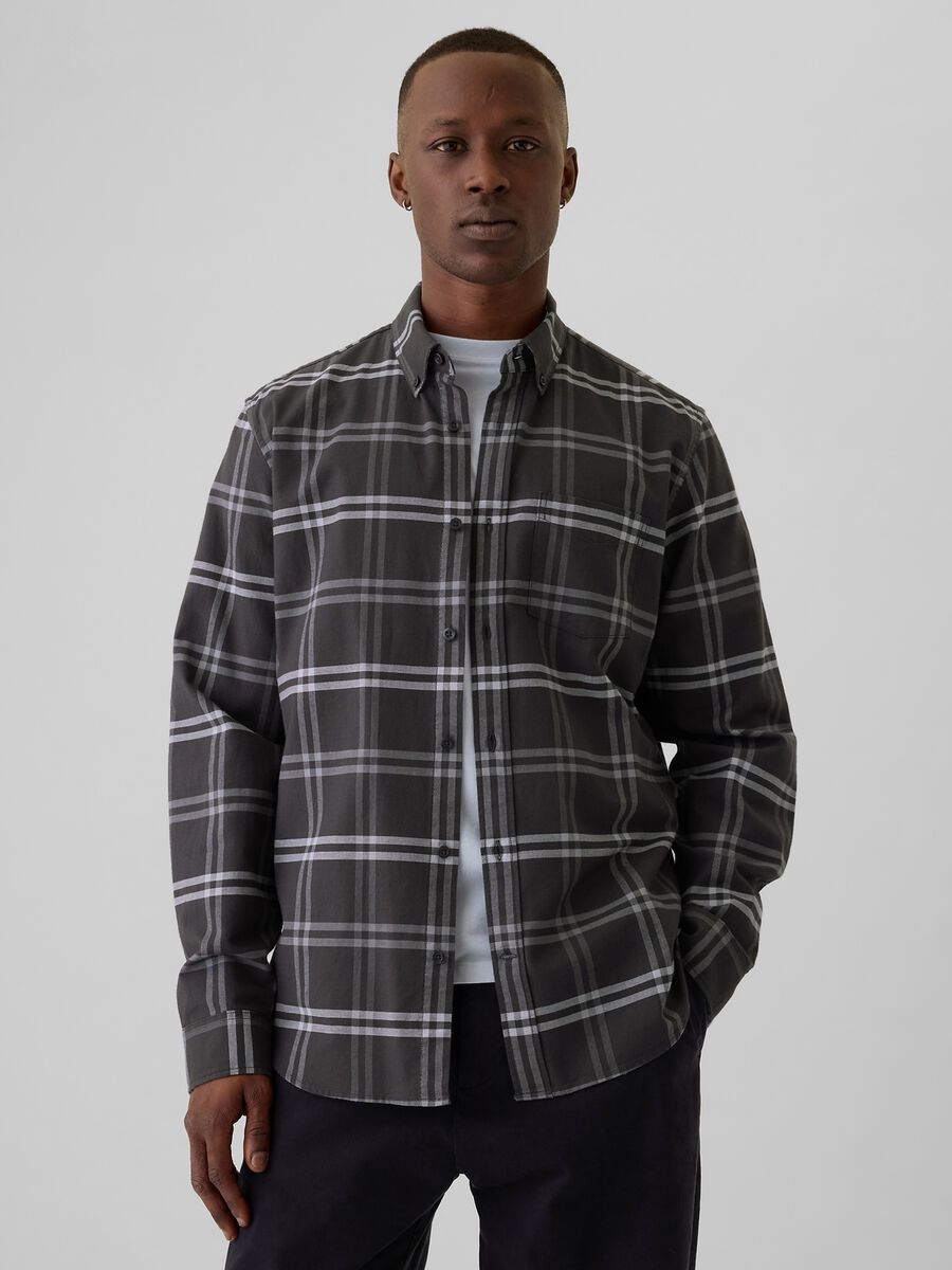 Camicia regular fit in cotone oxford Uomo_0