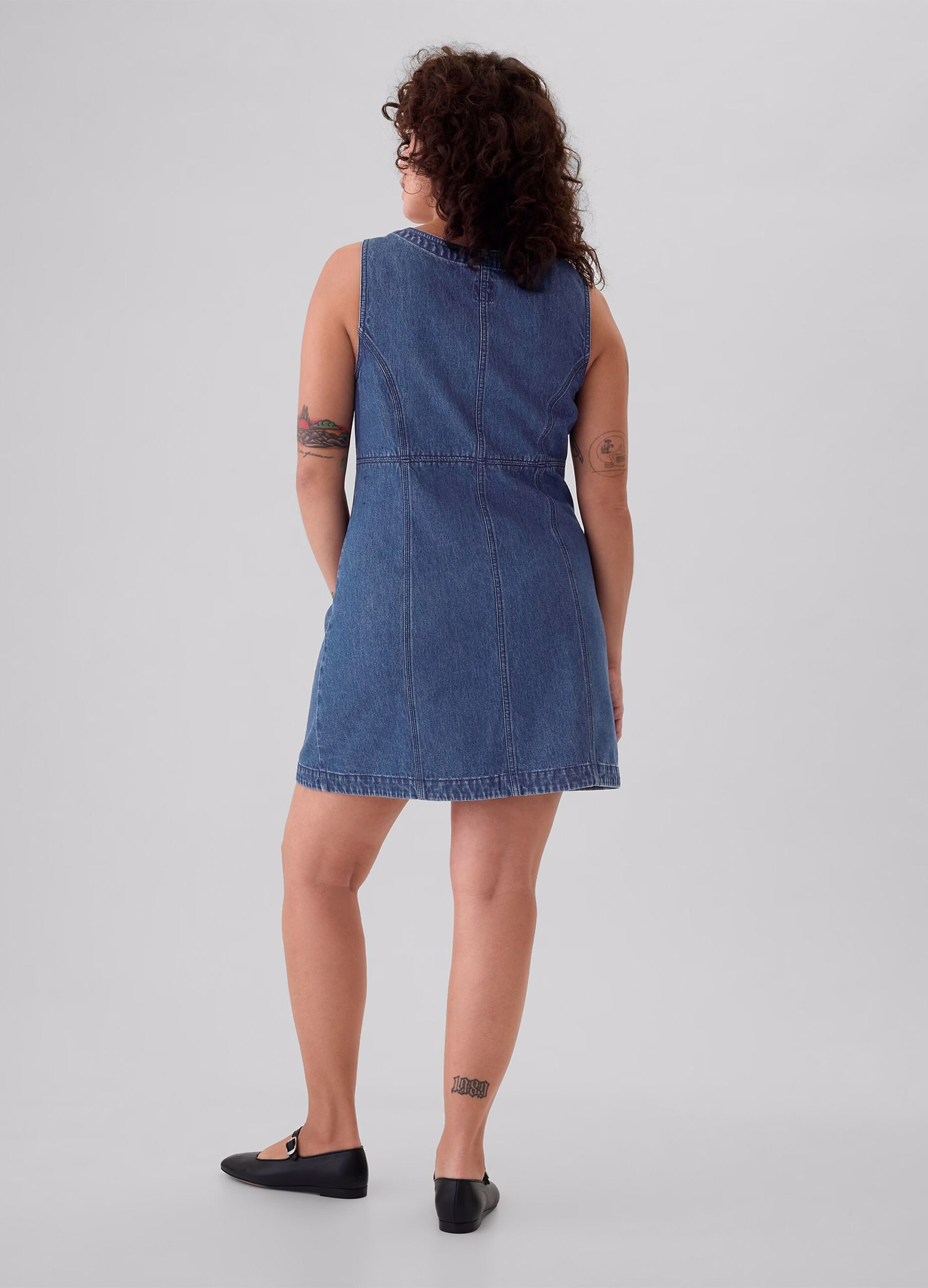 Vestito corto in denim_4