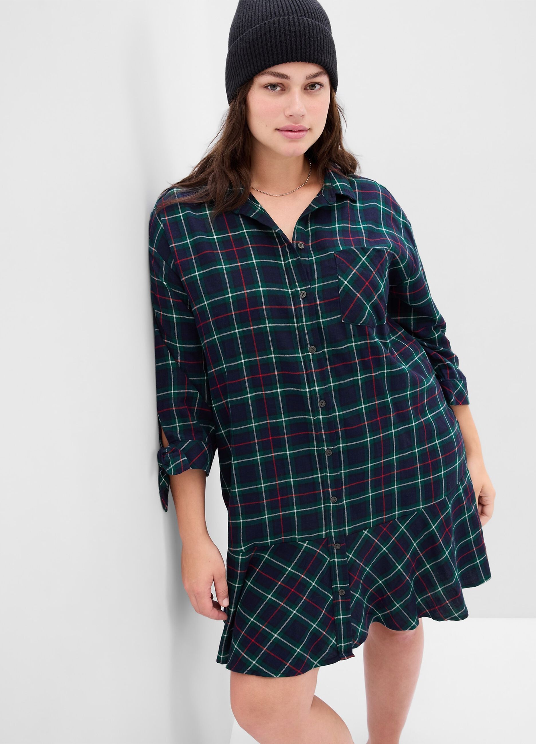 Shirt dress with check pattern_2