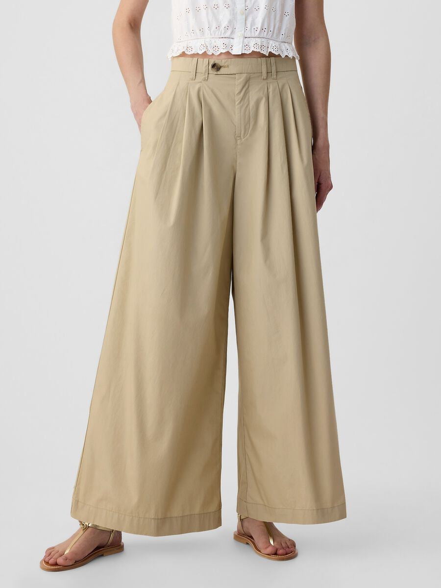 GAP x DÔEN Pantalone a vita alta con pinces Donna_1