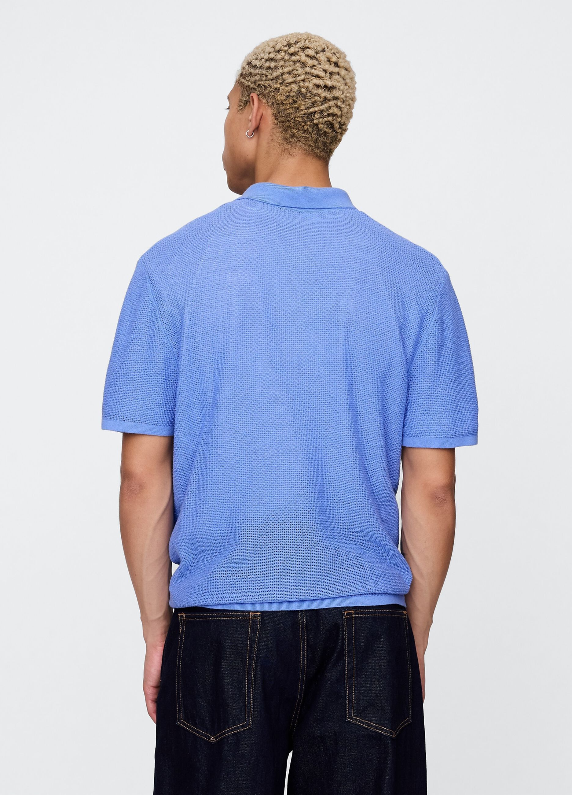 Polo a maniche corte azzurra_2