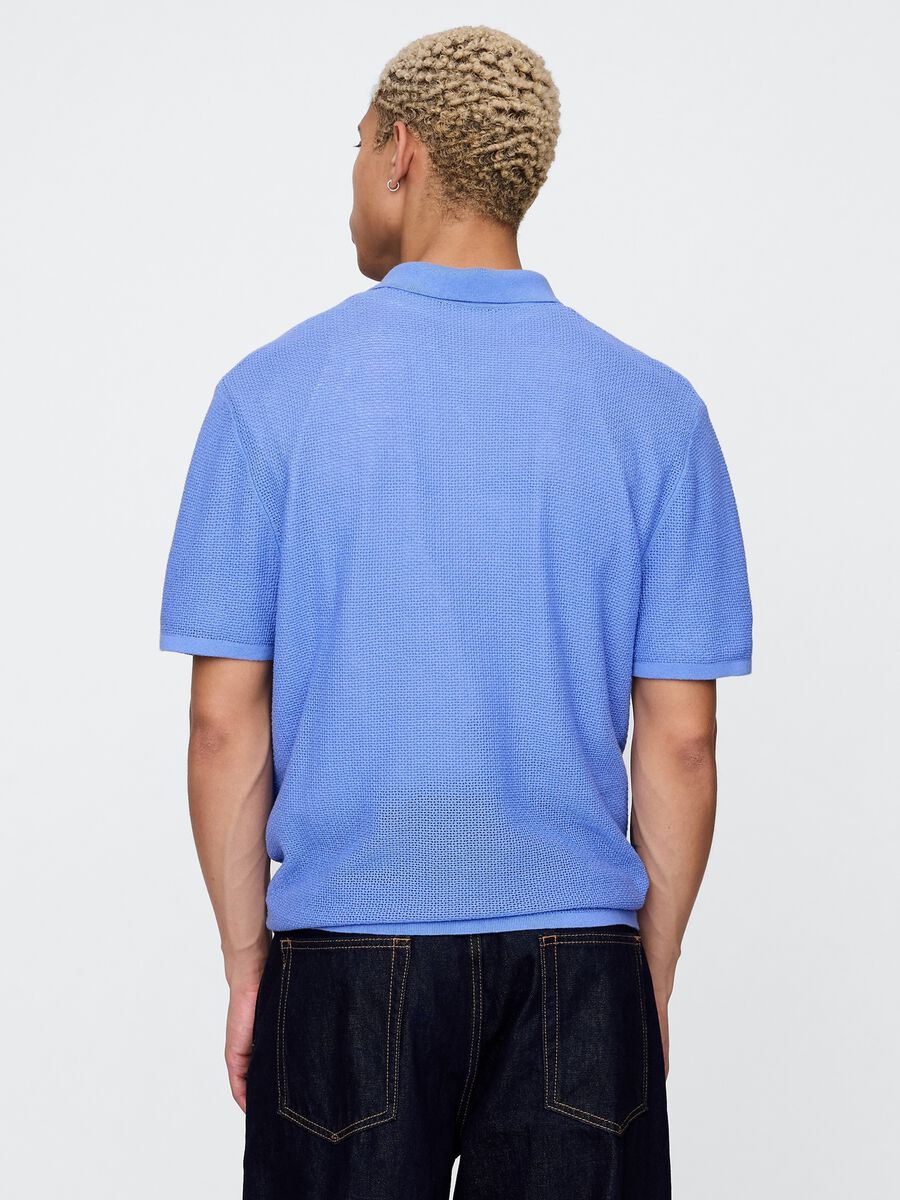 Polo a maniche corte azzurra Uomo_2