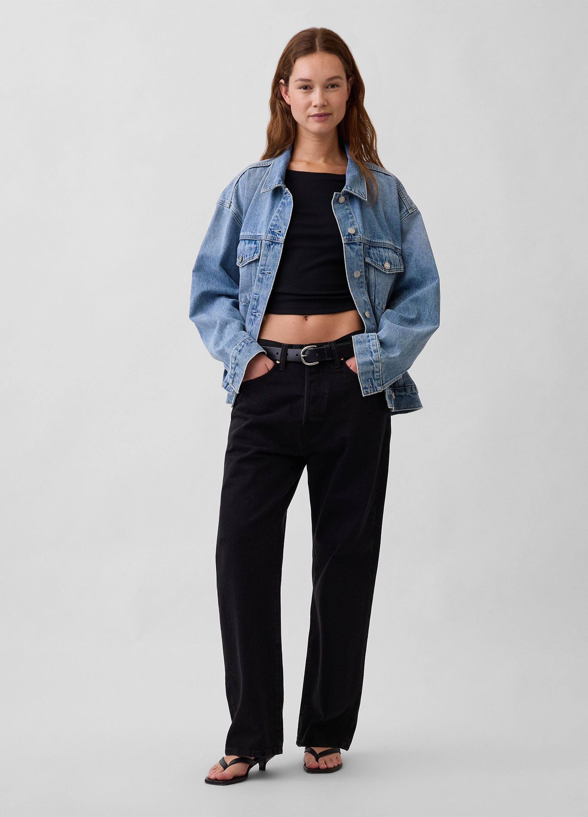 Blue regular fit pure cotton denim jacket