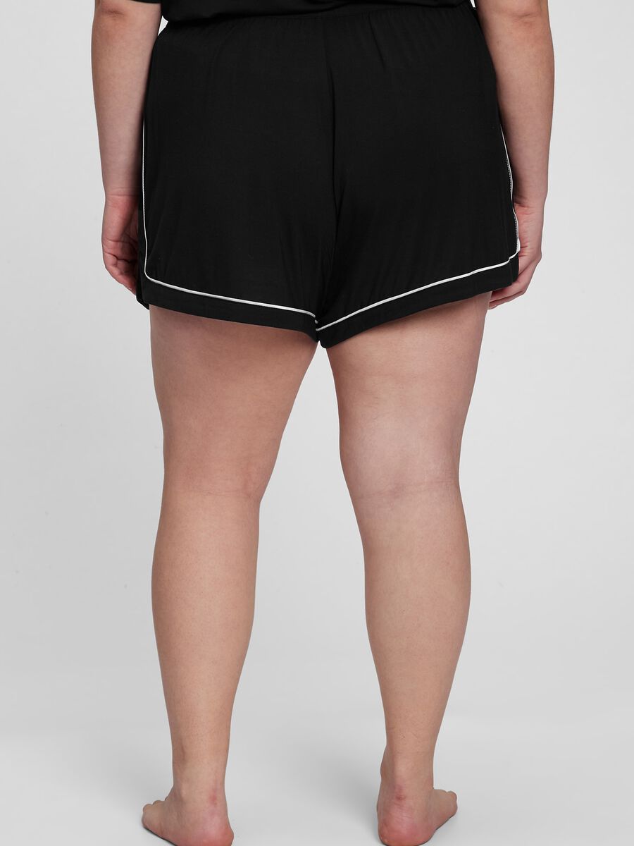 Shorts pigiama con piping a contrasto Donna_4