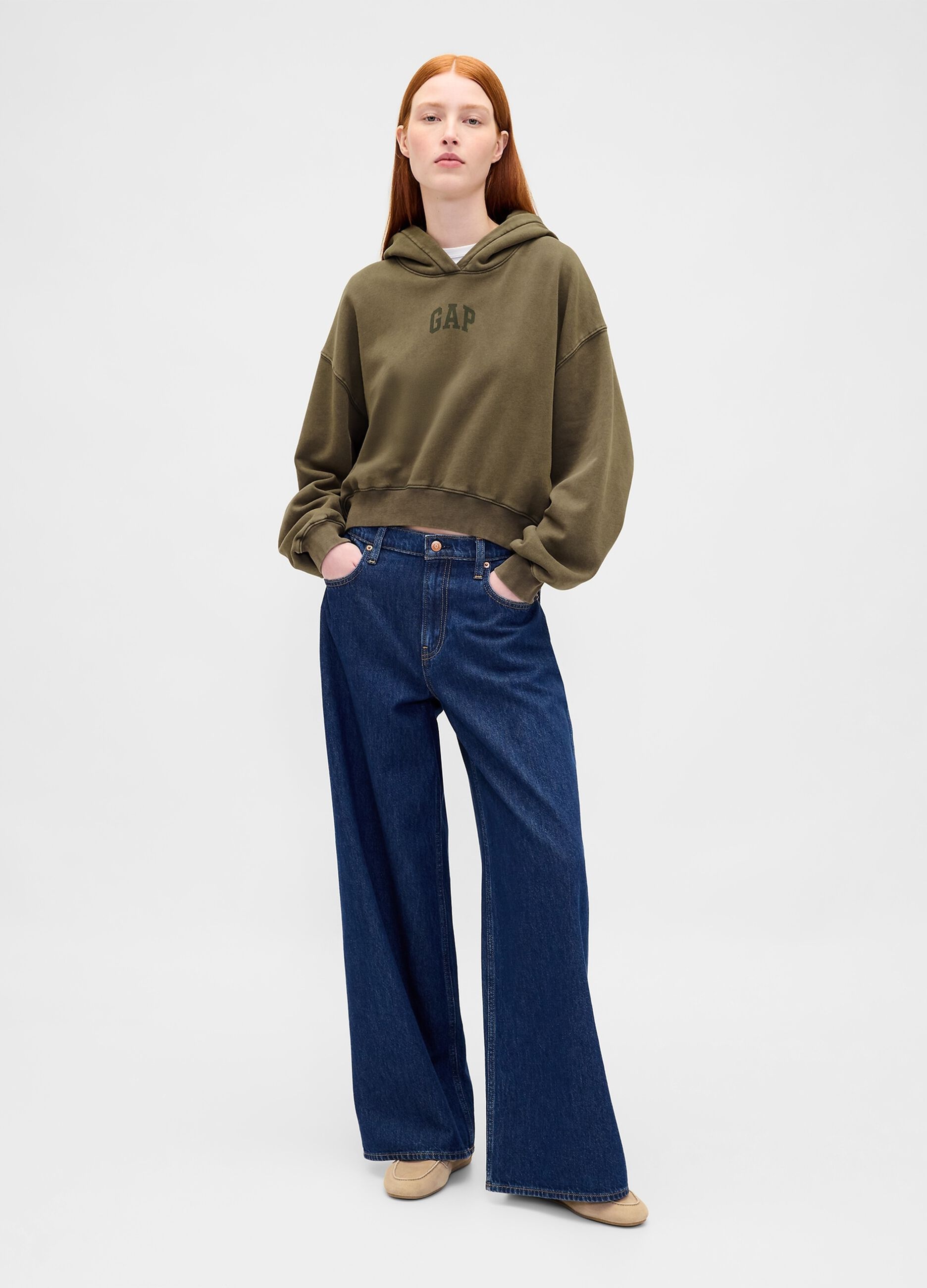 Green Gap Hoodie in Cotton Blend_2