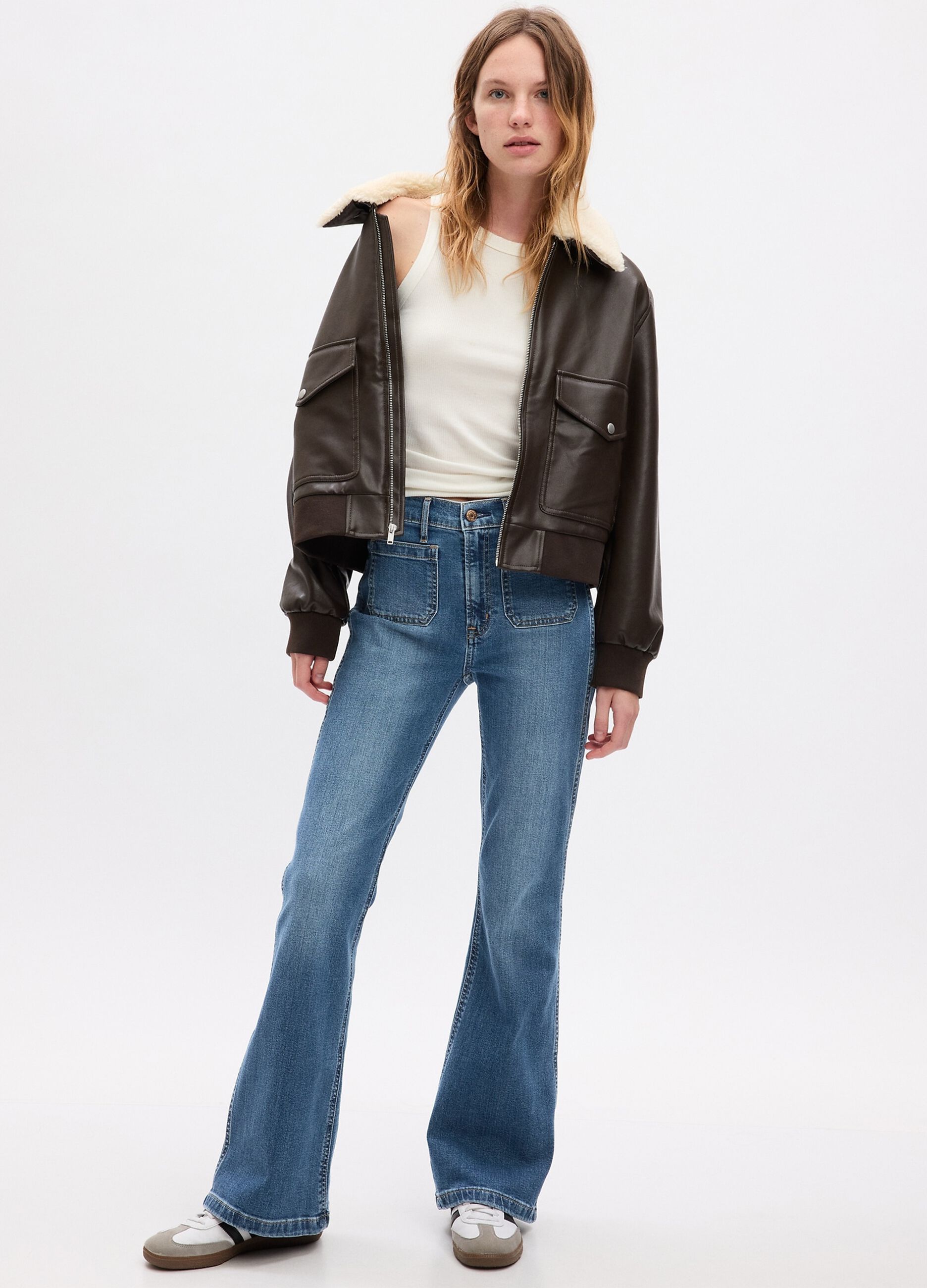 Jeans flare fit a vita alta