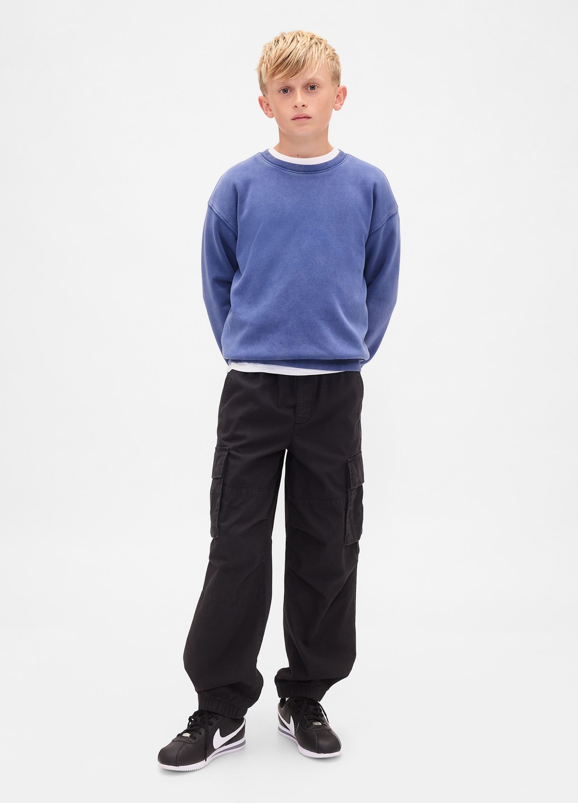Felpa blu in cotone per bambino_2