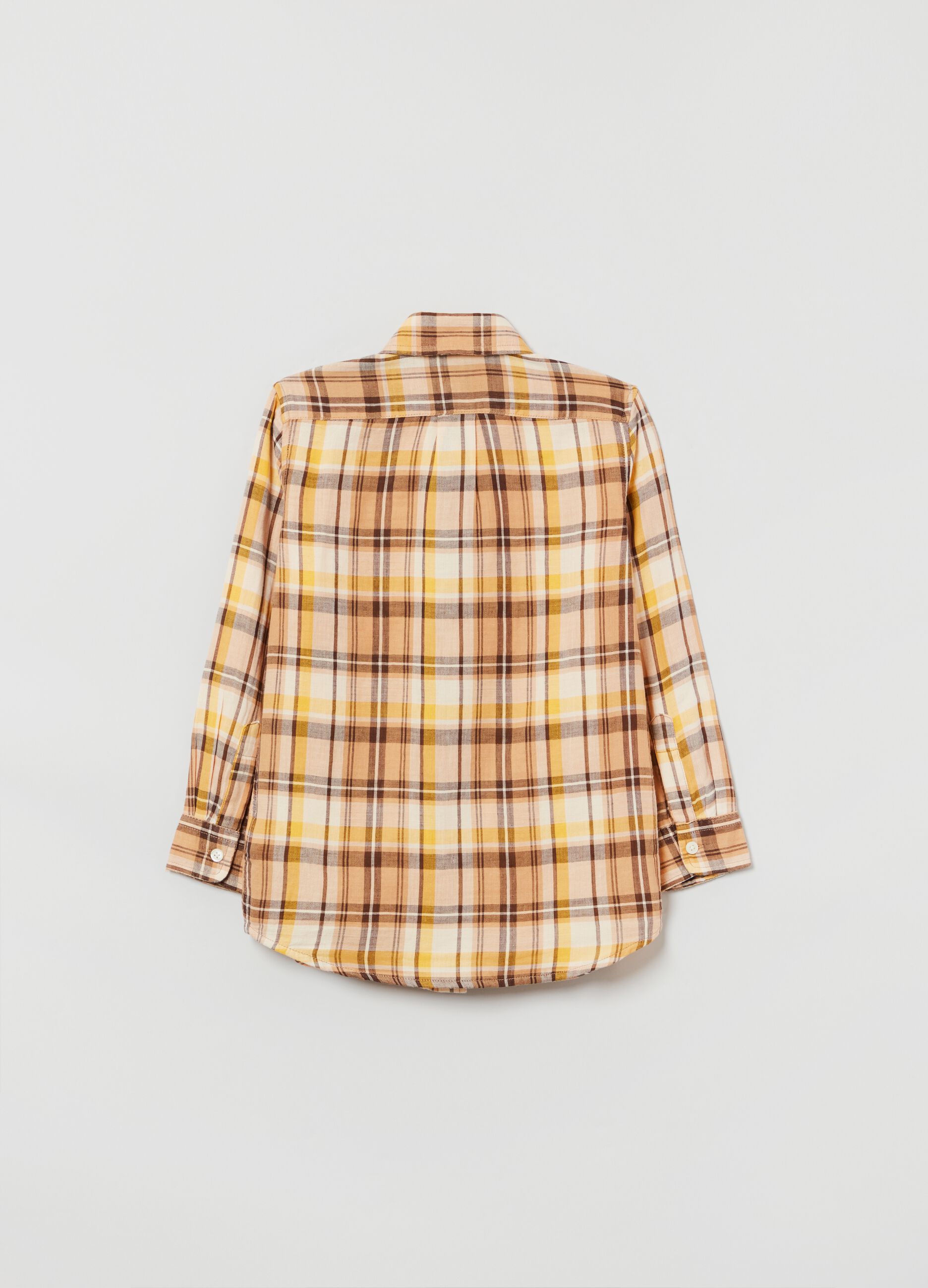 Cotton shirt with check print_1