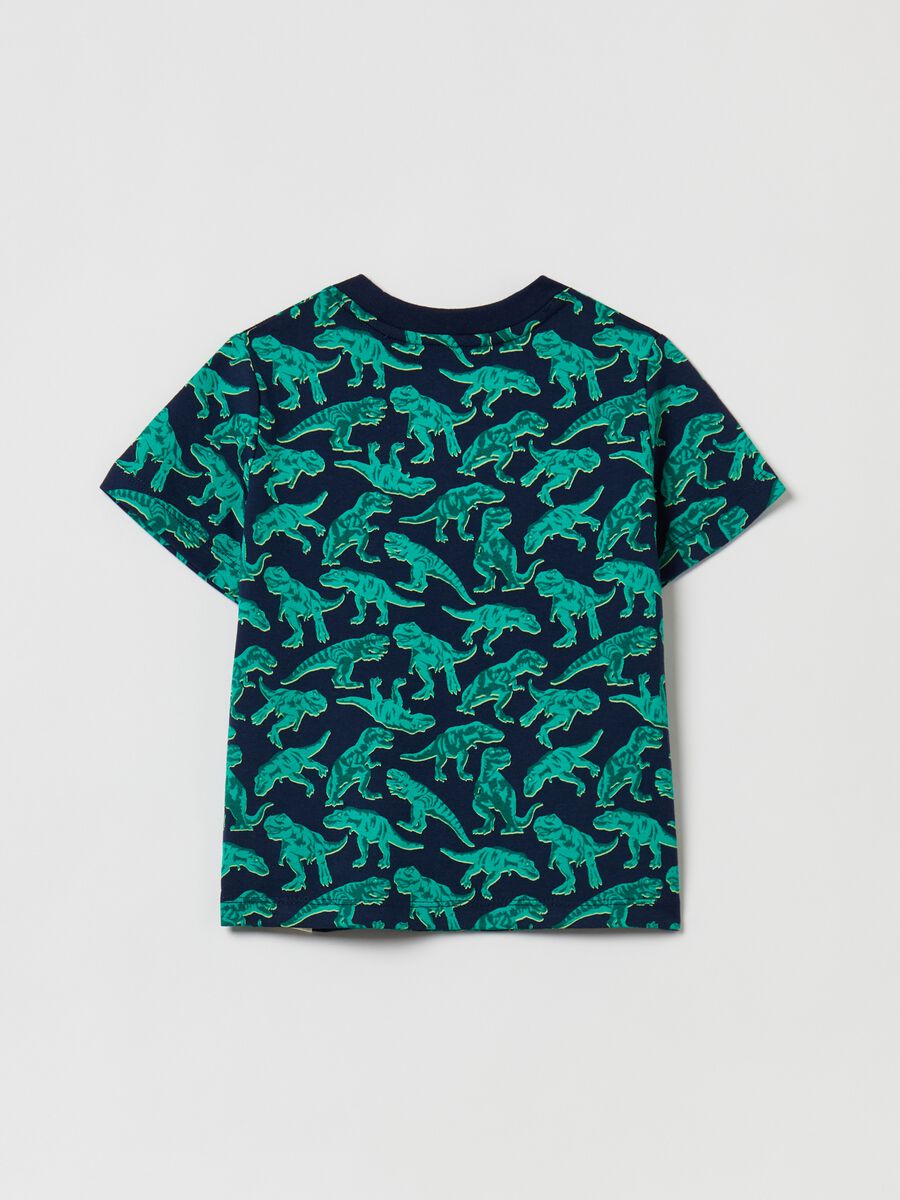 T-shirt in cotone con stampa dinosauri Bimbo_1