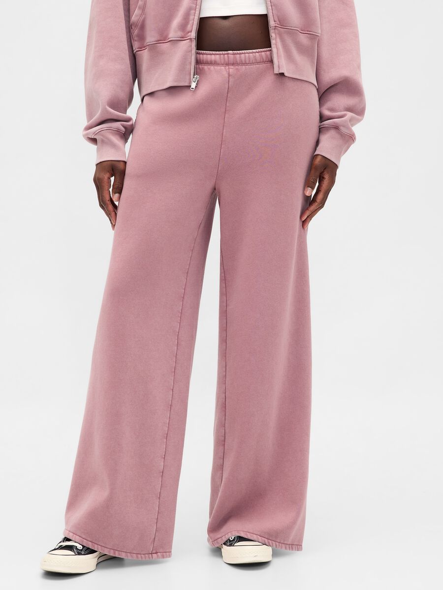 Pantaloni rosa da donna in misto cotone e poliestere Donna_1