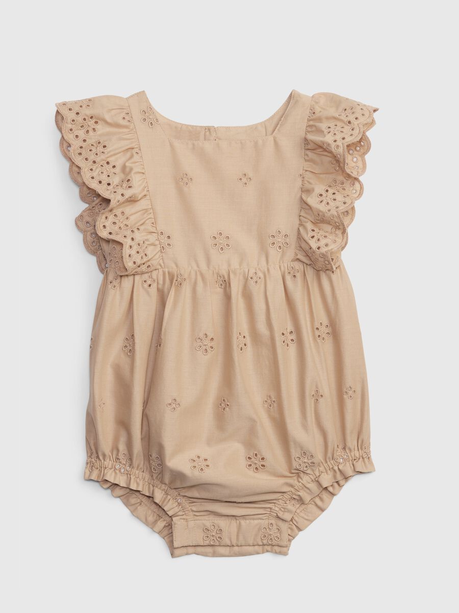 Cotton broderie anglaise bodysuit with ruffles Newborn Boy_0