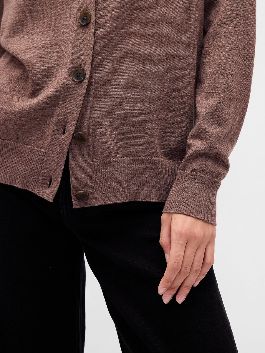 Brown wool cardigan Woman_3