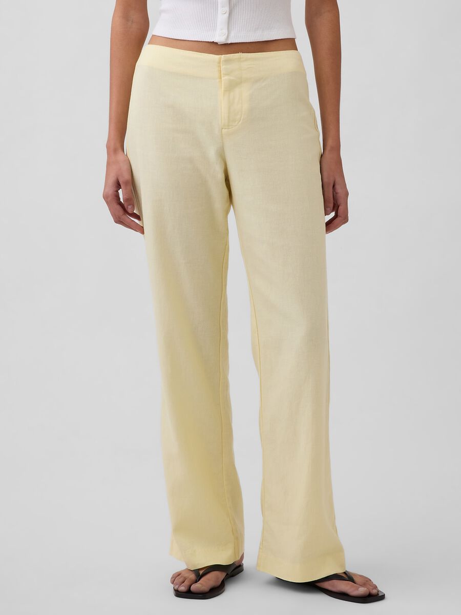 Pantaloni in misto lino Donna_1