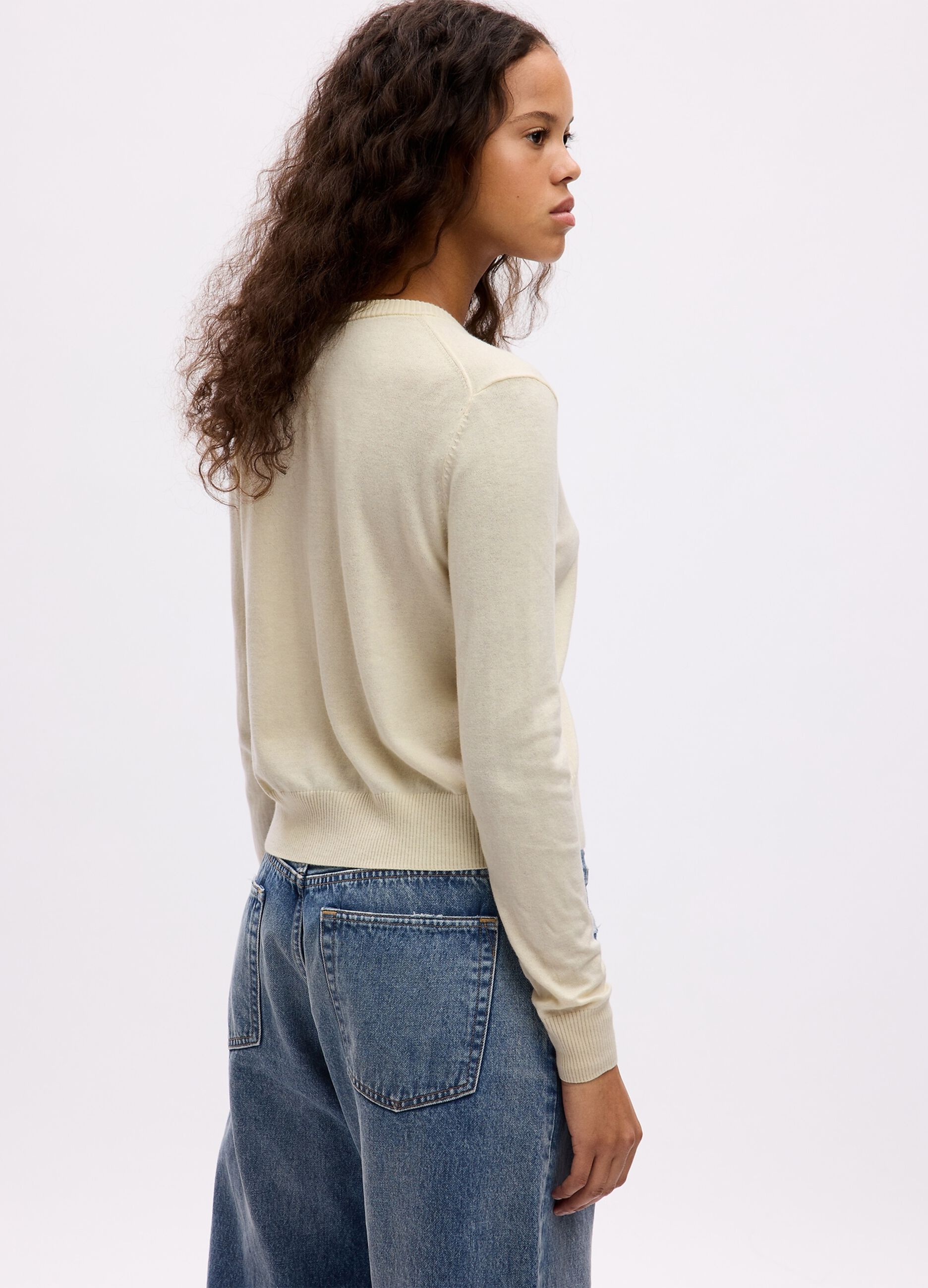 Cardigan con scollo rotondo_1