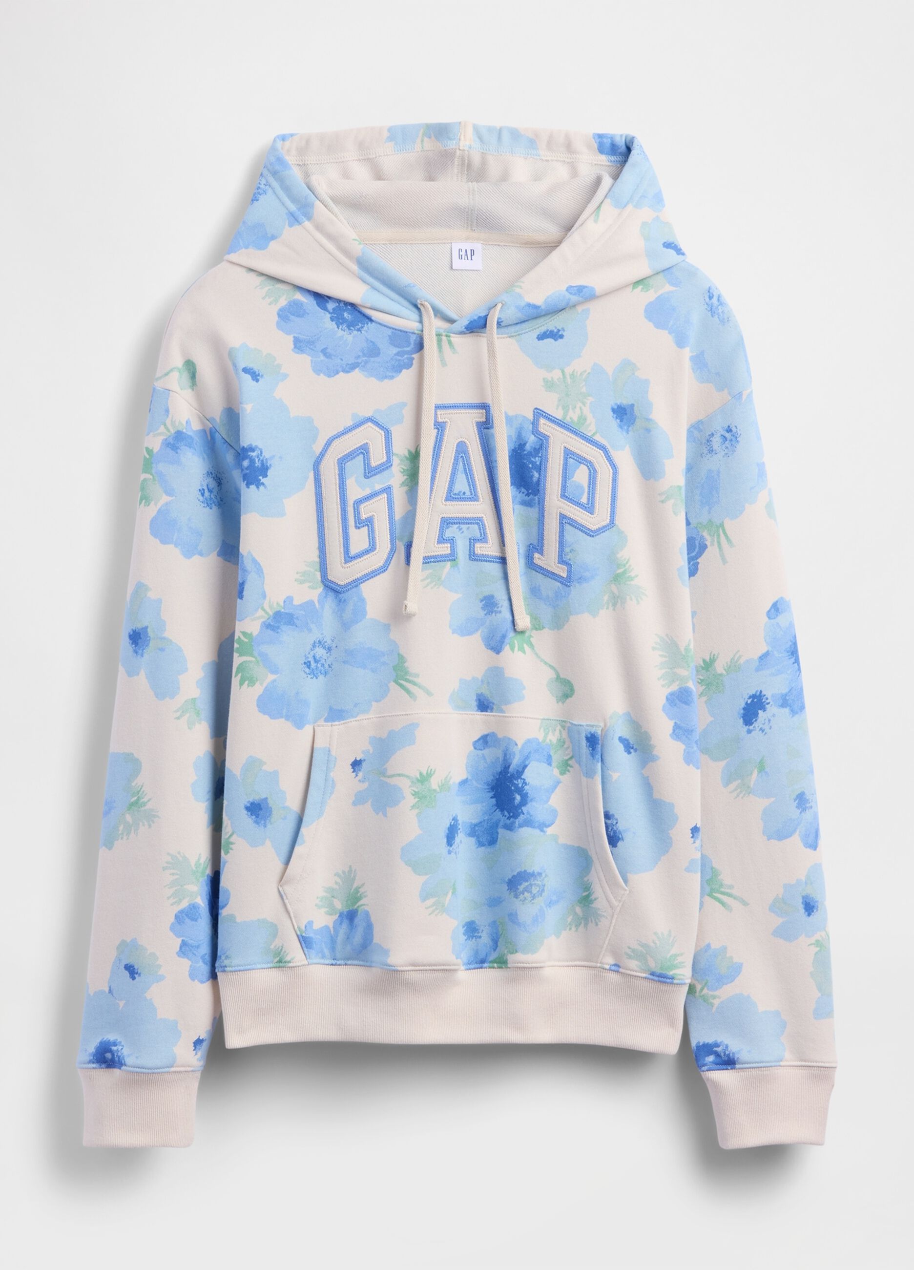 Regular Fit Cotton Blend Sweatshirt with Logo and Floral Pattern