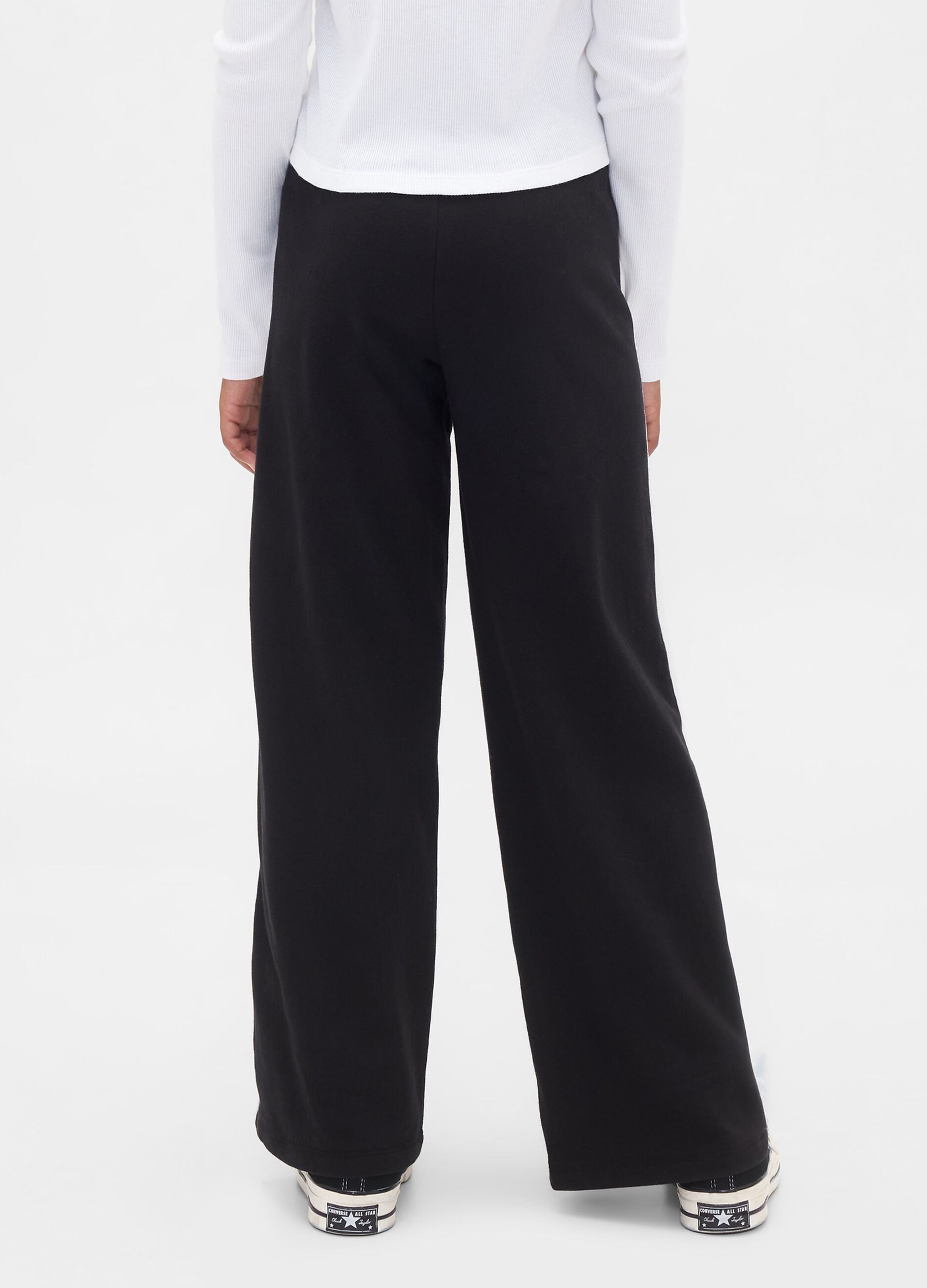 Pantaloni neri per bambina in puro cotone_4