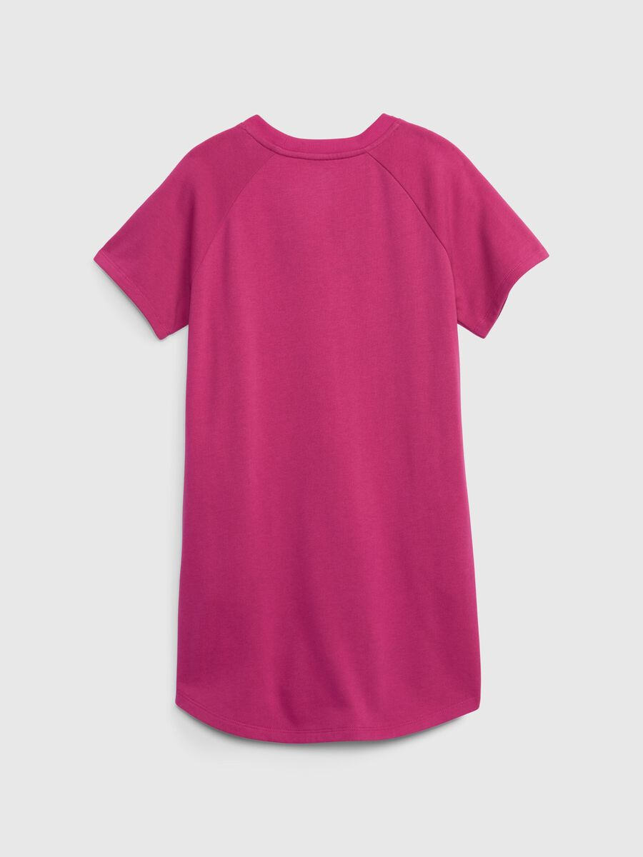 Vestito a maniche corte stampa logo Bambina_1