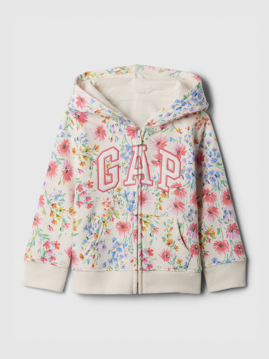 Full-zip fantasia floreale con ricamo logo Bimba_0