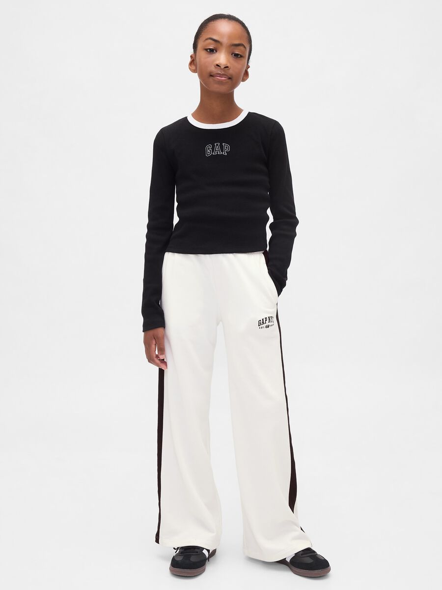 Pantaloni bianchi per bambina in cotone Bambina_0