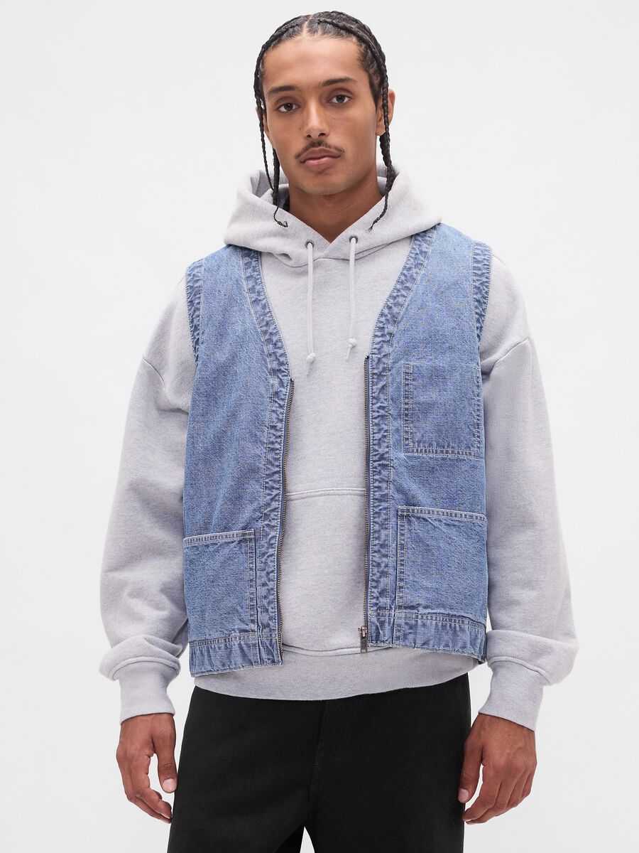 Gilet denim in cotone Uomo_0