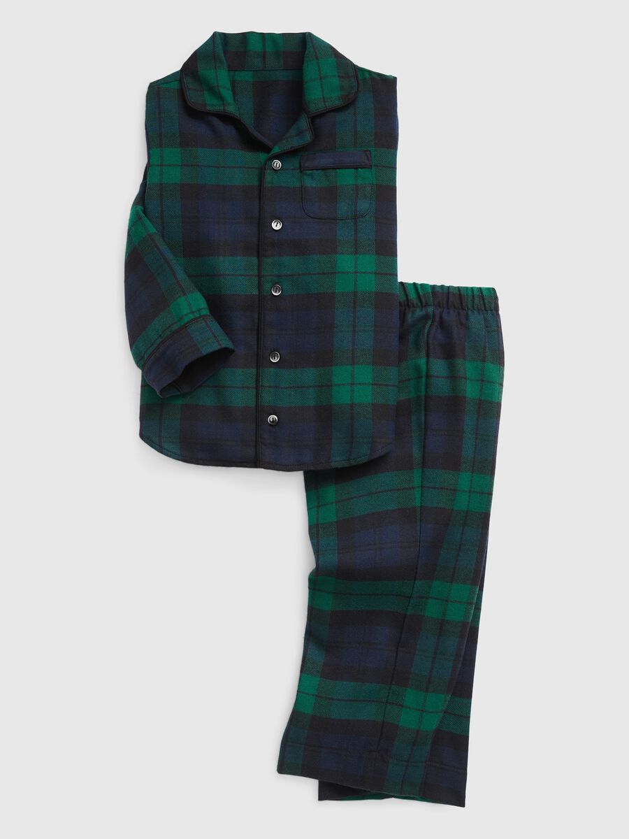 Long pyjamas with tartan pattern Newborn Boy_0