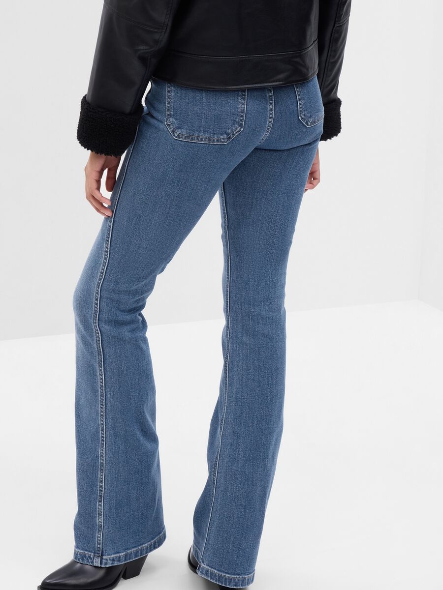 Jeans flare fit a vita alta Donna_1