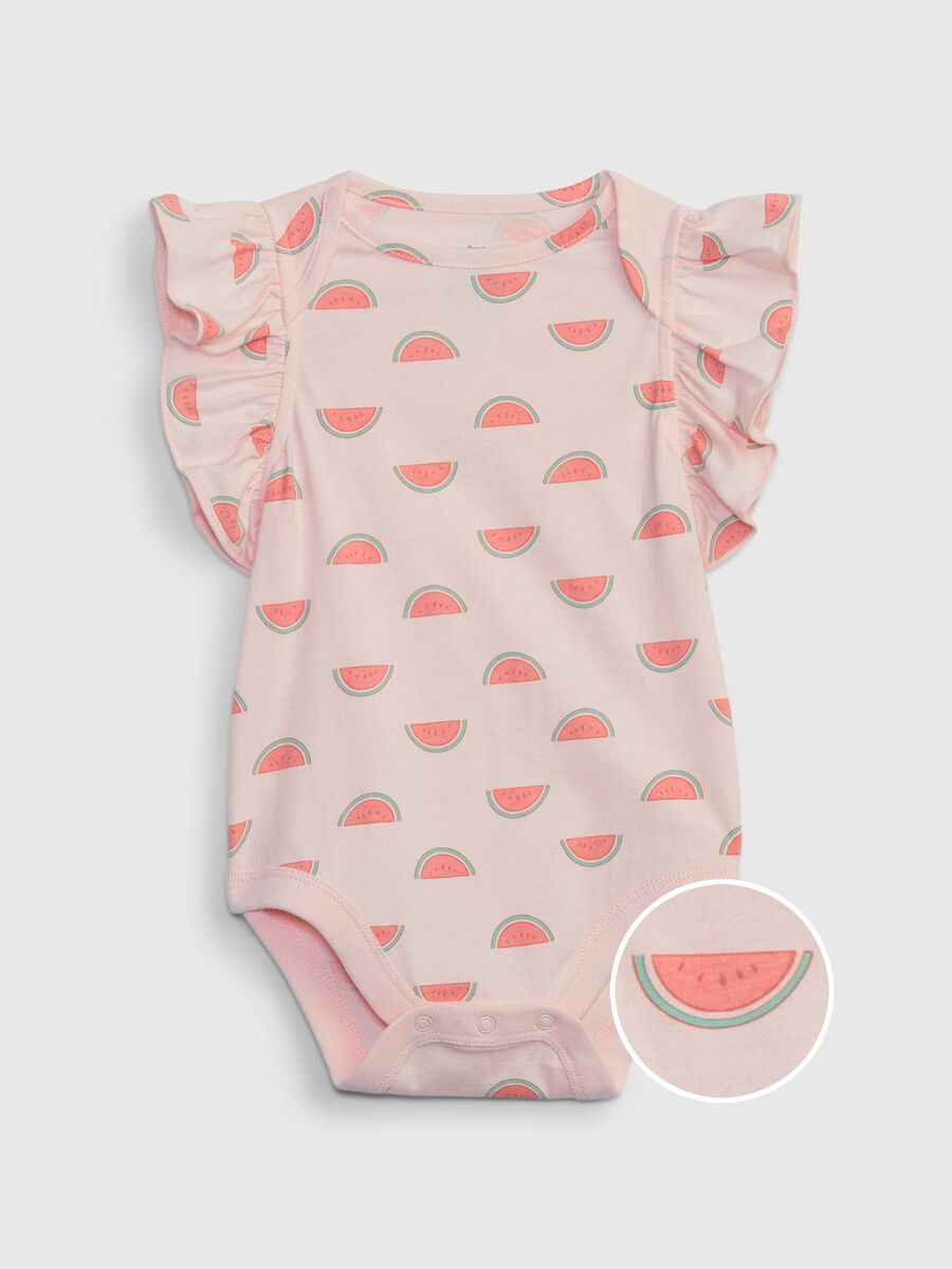 Cotton bodysuit with watermelon print Newborn Boy_0
