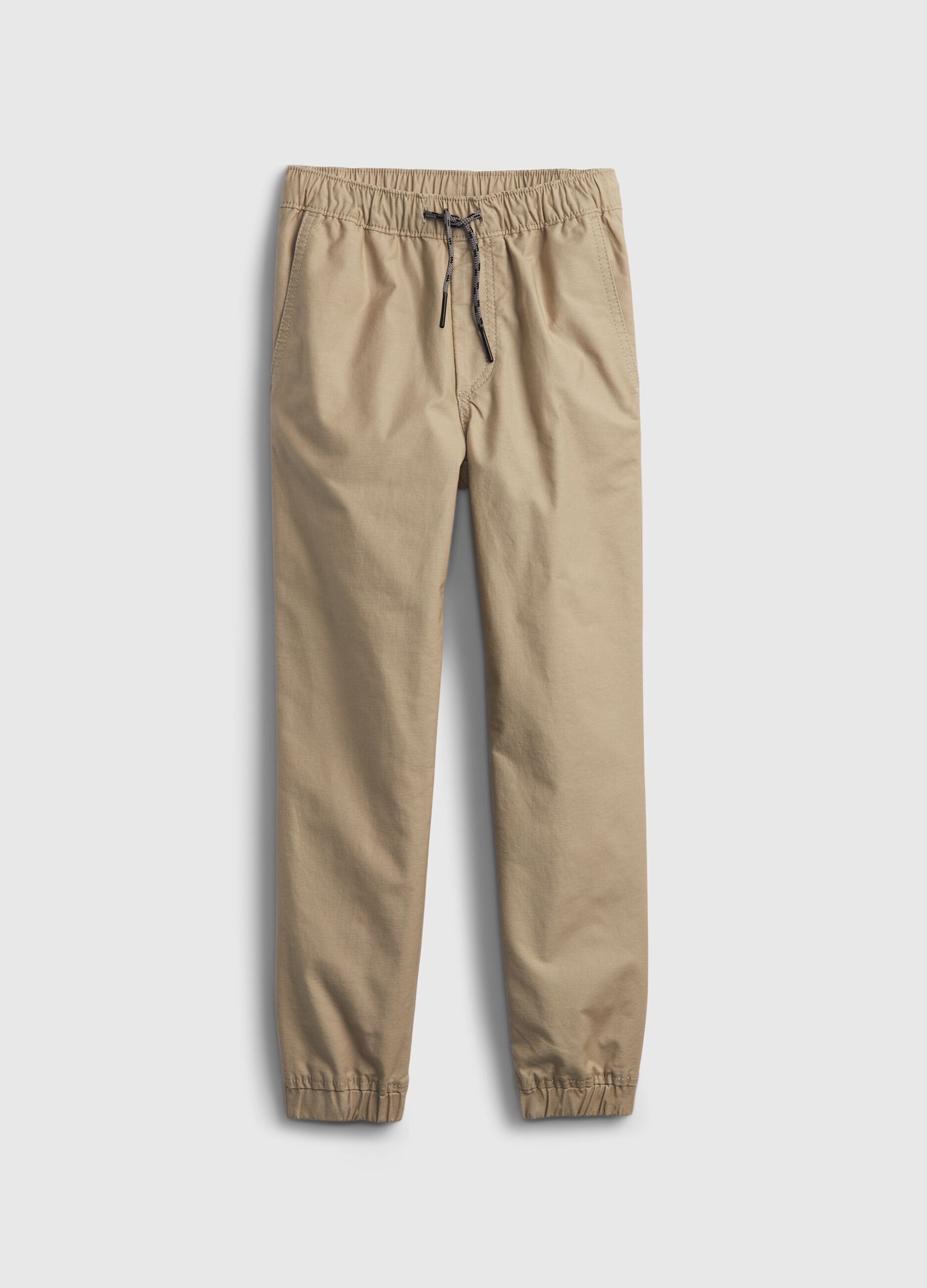 Stretch cotton joggers with drawstring