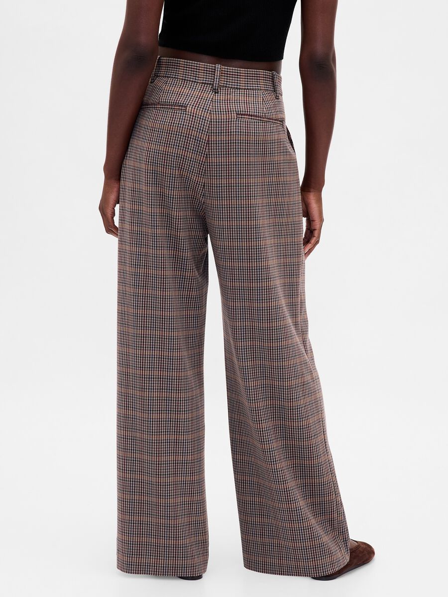 Brown stretch fabric trousers Woman_2