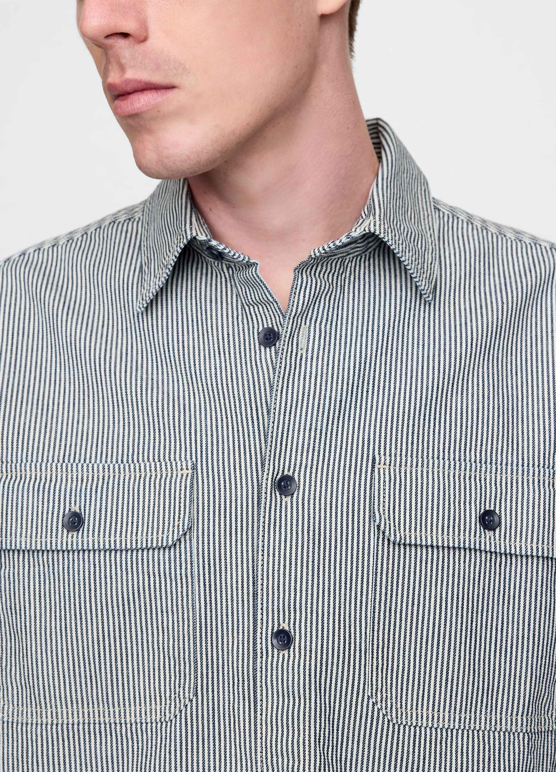 Camicia a righe nere e grigie_3