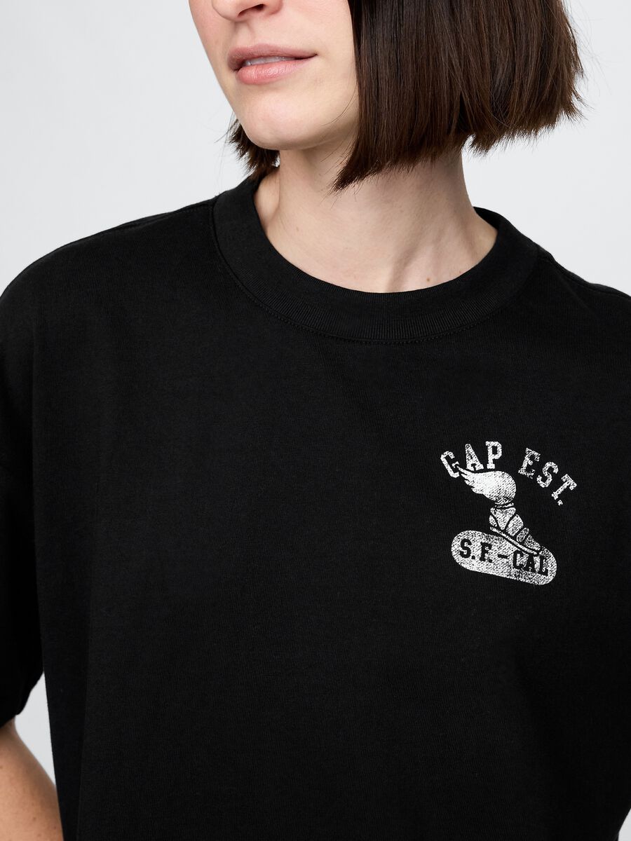 T-shirt nera GAP in cotone Donna_3