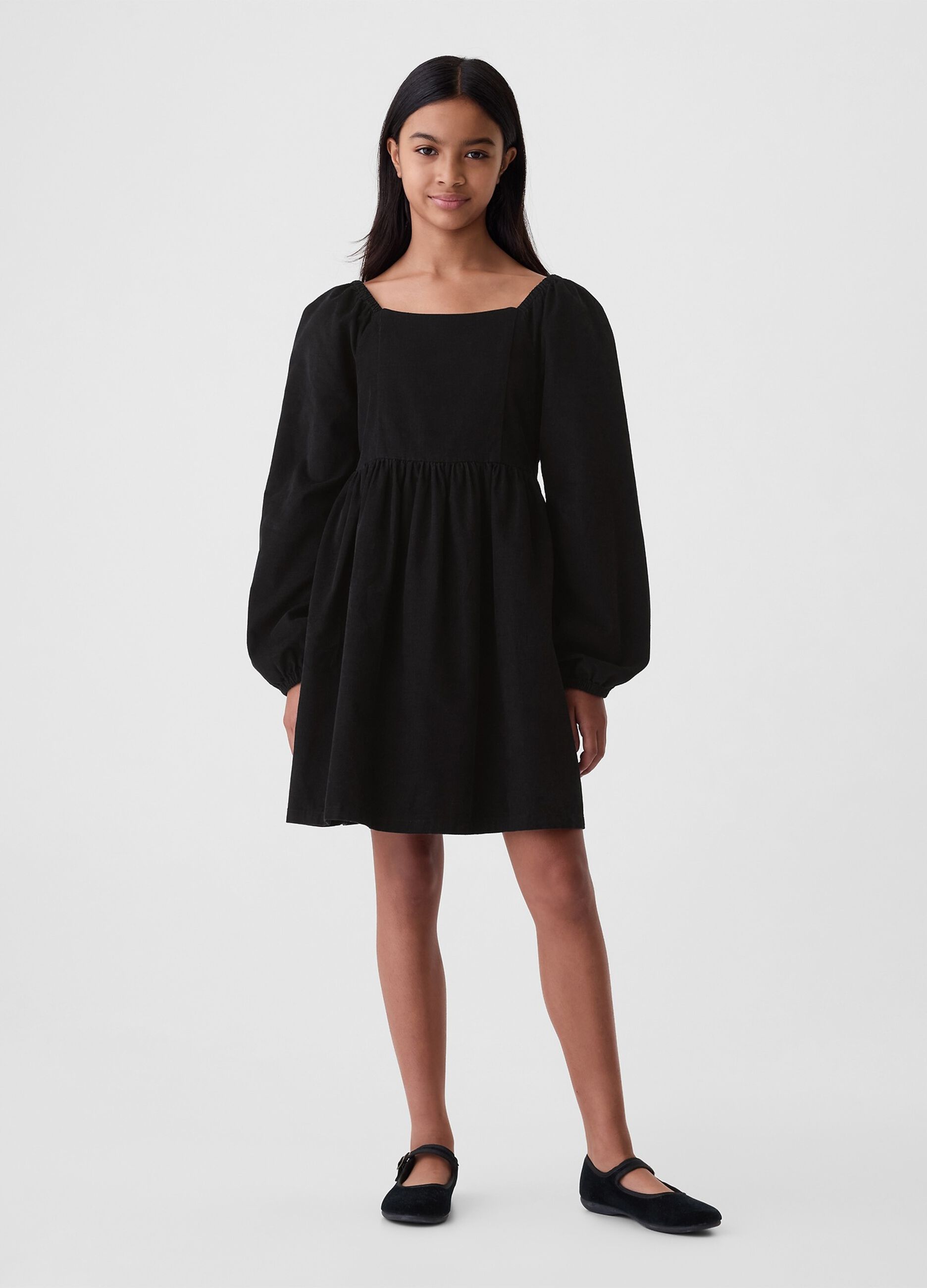 Vestito in cotone con maniche a sbuffo