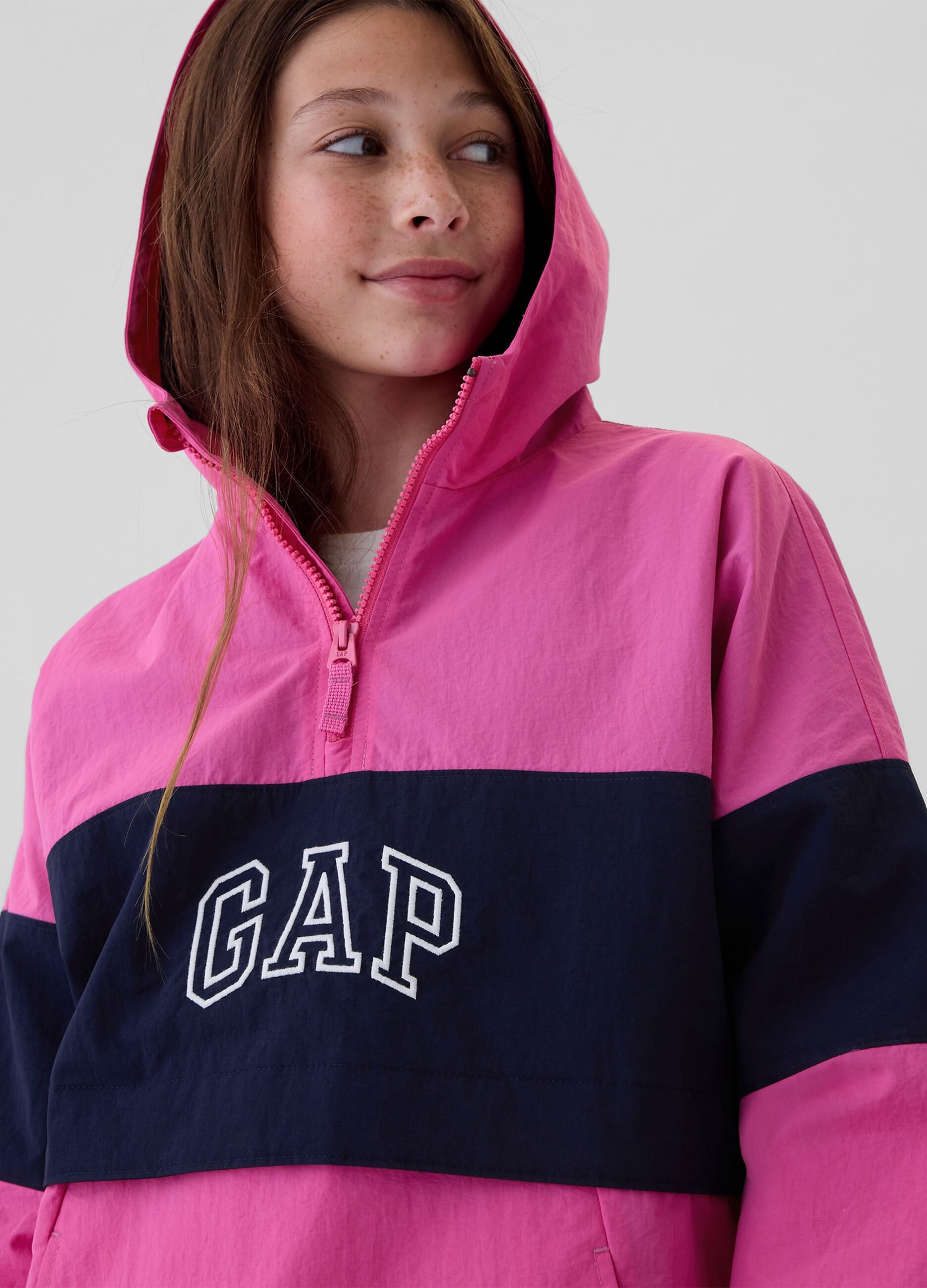 Giacca corta in nylon half-zip_3