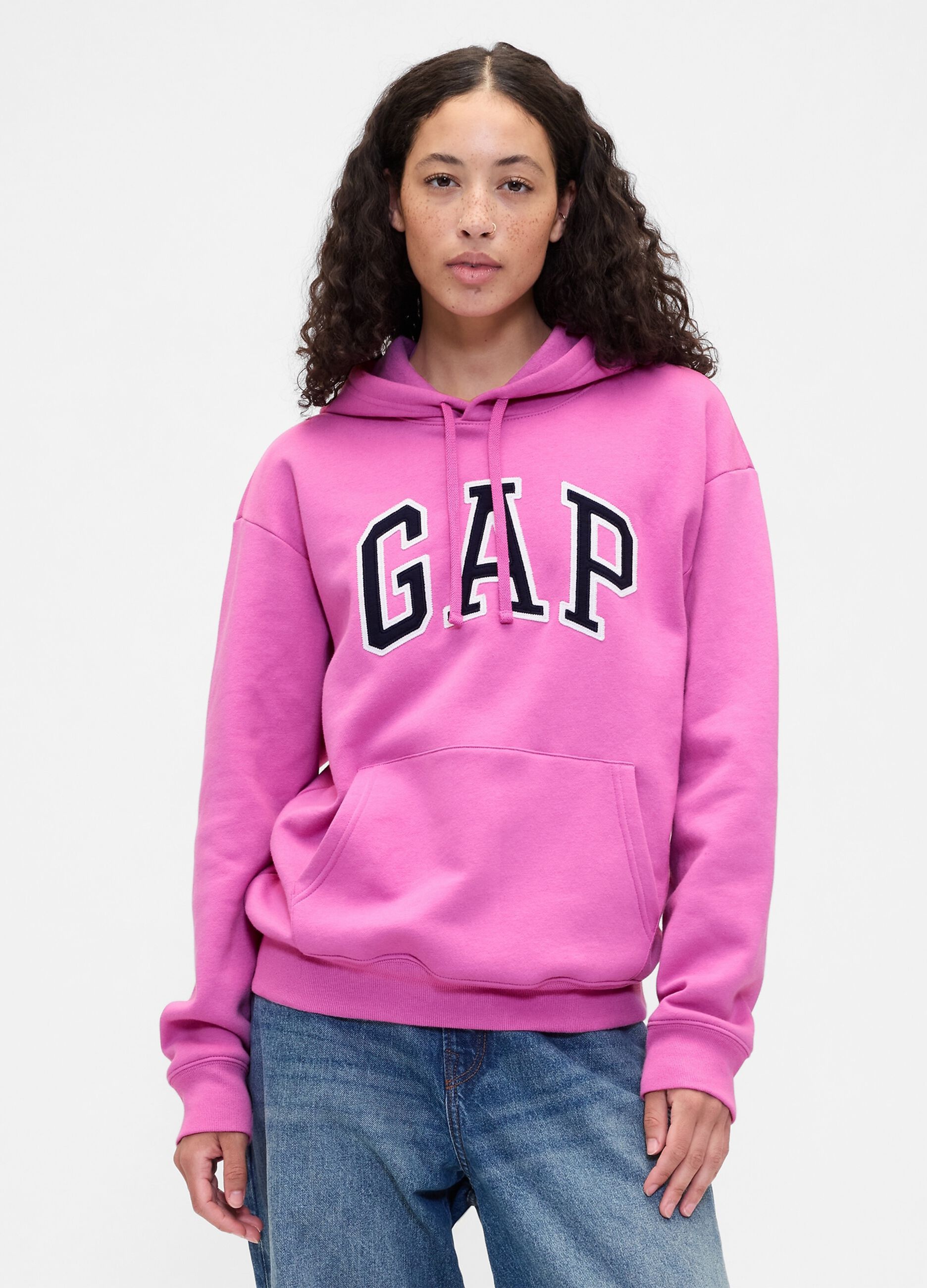 Felpa rosa con cappuccio
