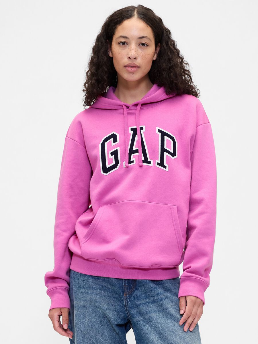 Felpa rosa con cappuccio Donna_0