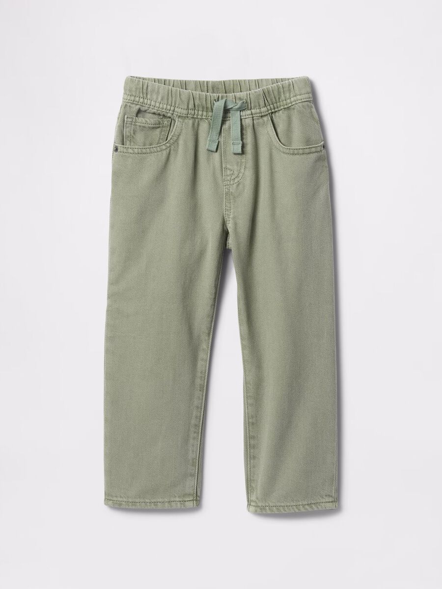 Pantaloni denim verdi in cotone e Lyocell GAP Kids Bimbo_1