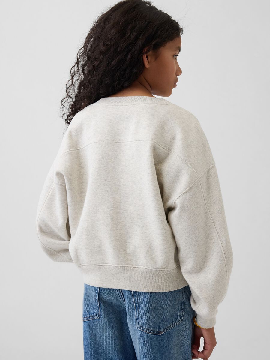Felpa girocollo in misto cotone con logo GAP Bambina_1