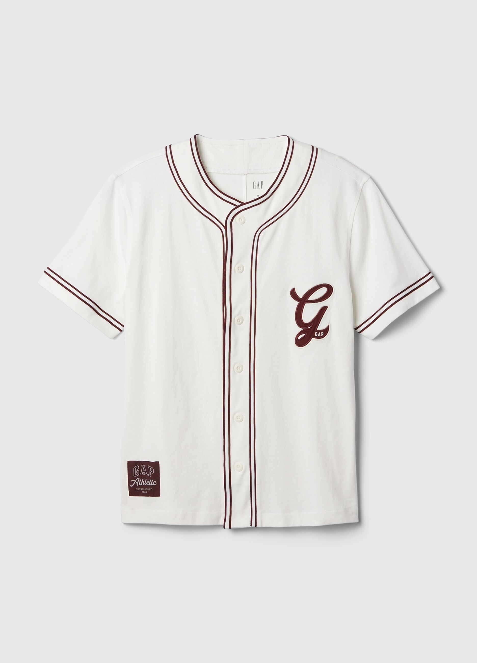 T-shirt da baseball in cotone con ricamo logo_3
