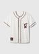 T-shirt da baseball in cotone con ricamo logo_3