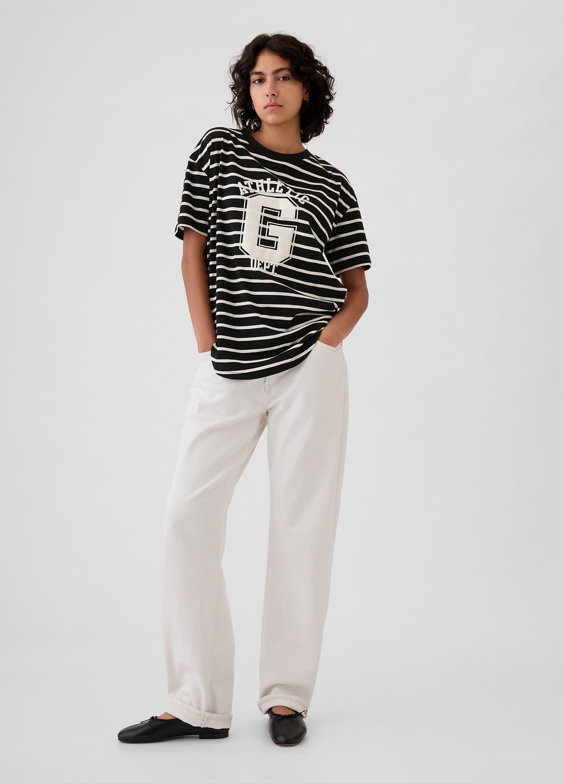 T-shirt in cotone bio stampa logo Athletic Dept._1