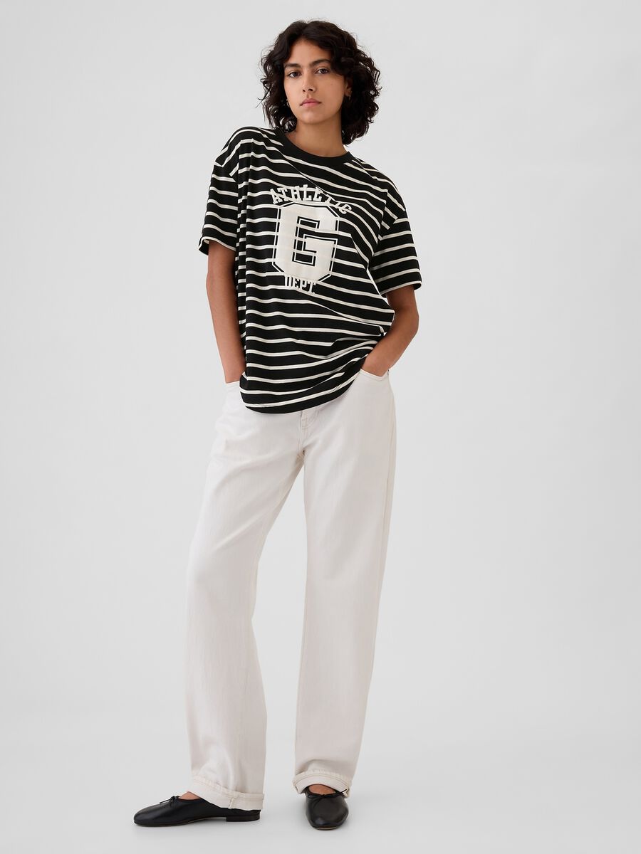 T-shirt in cotone bio stampa logo Athletic Dept. Donna_1