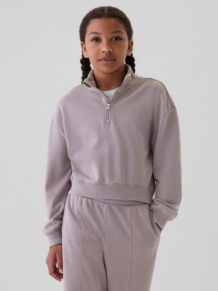 Felpa cropped half-zip Bambina_0