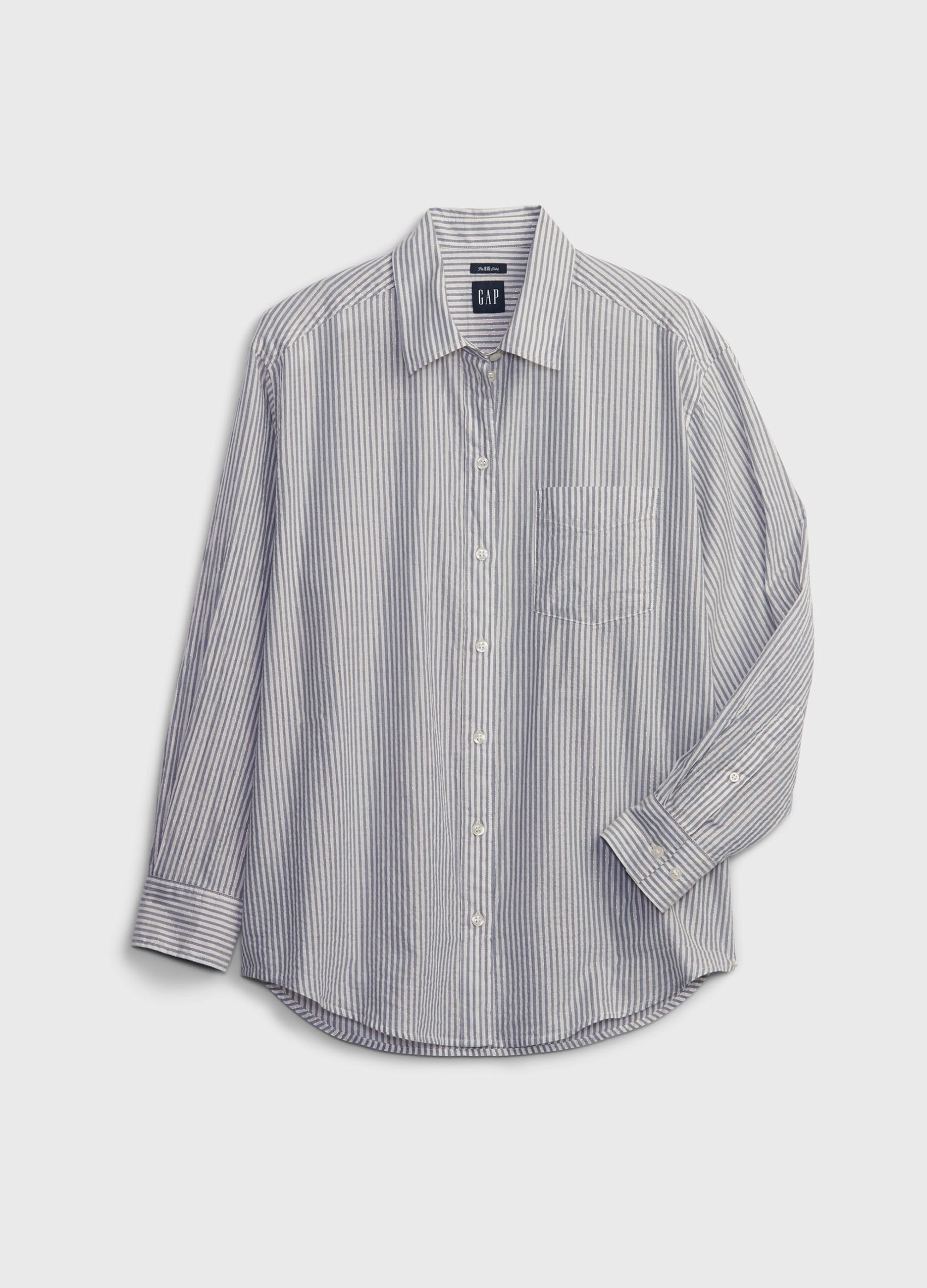 Oversize shirt in seersucker with pocket_5