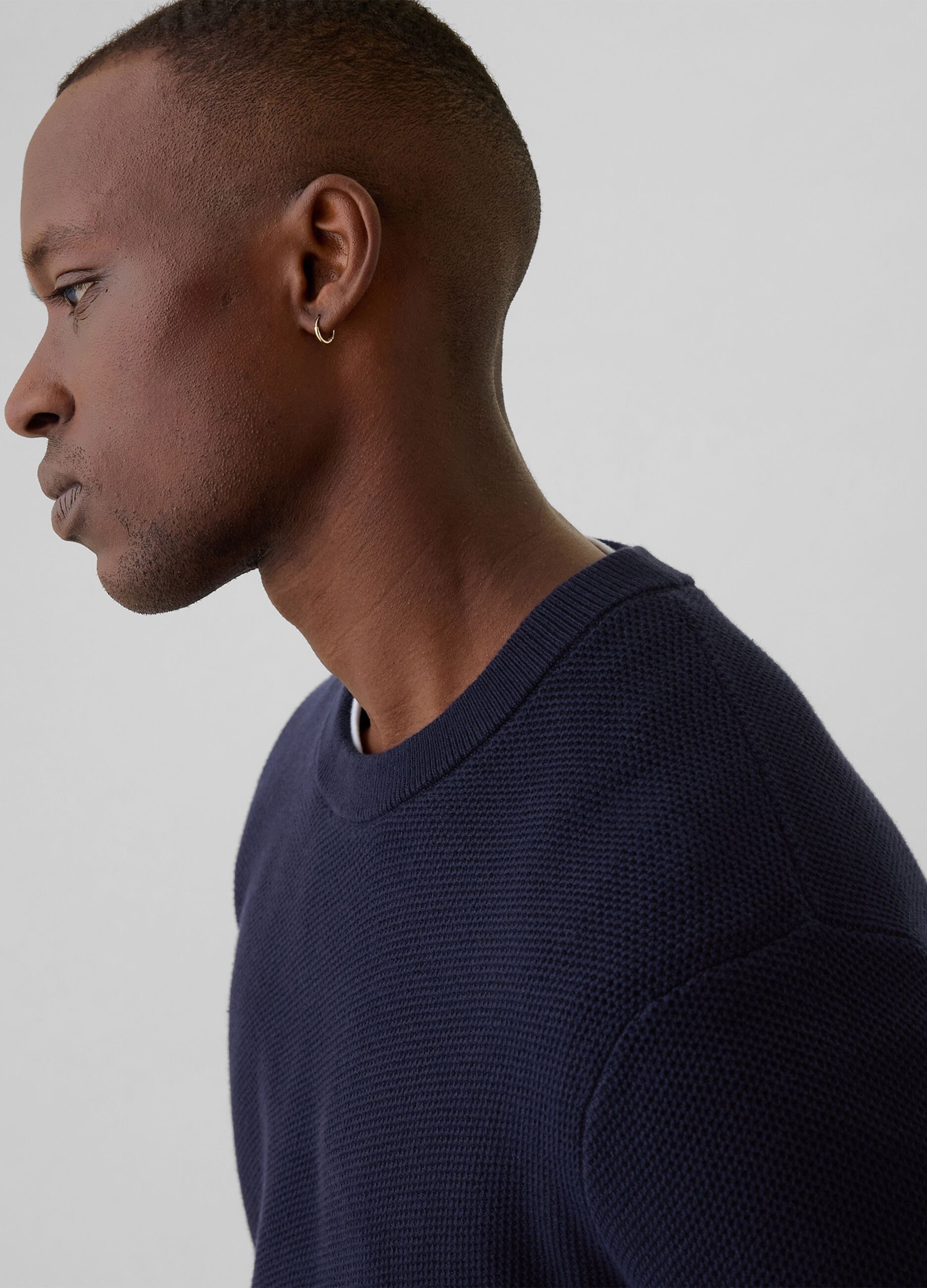 Pullover con micro trama a nido d'ape_3