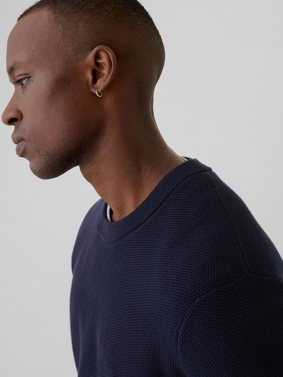 Pullover con micro trama a nido d'ape Uomo_3