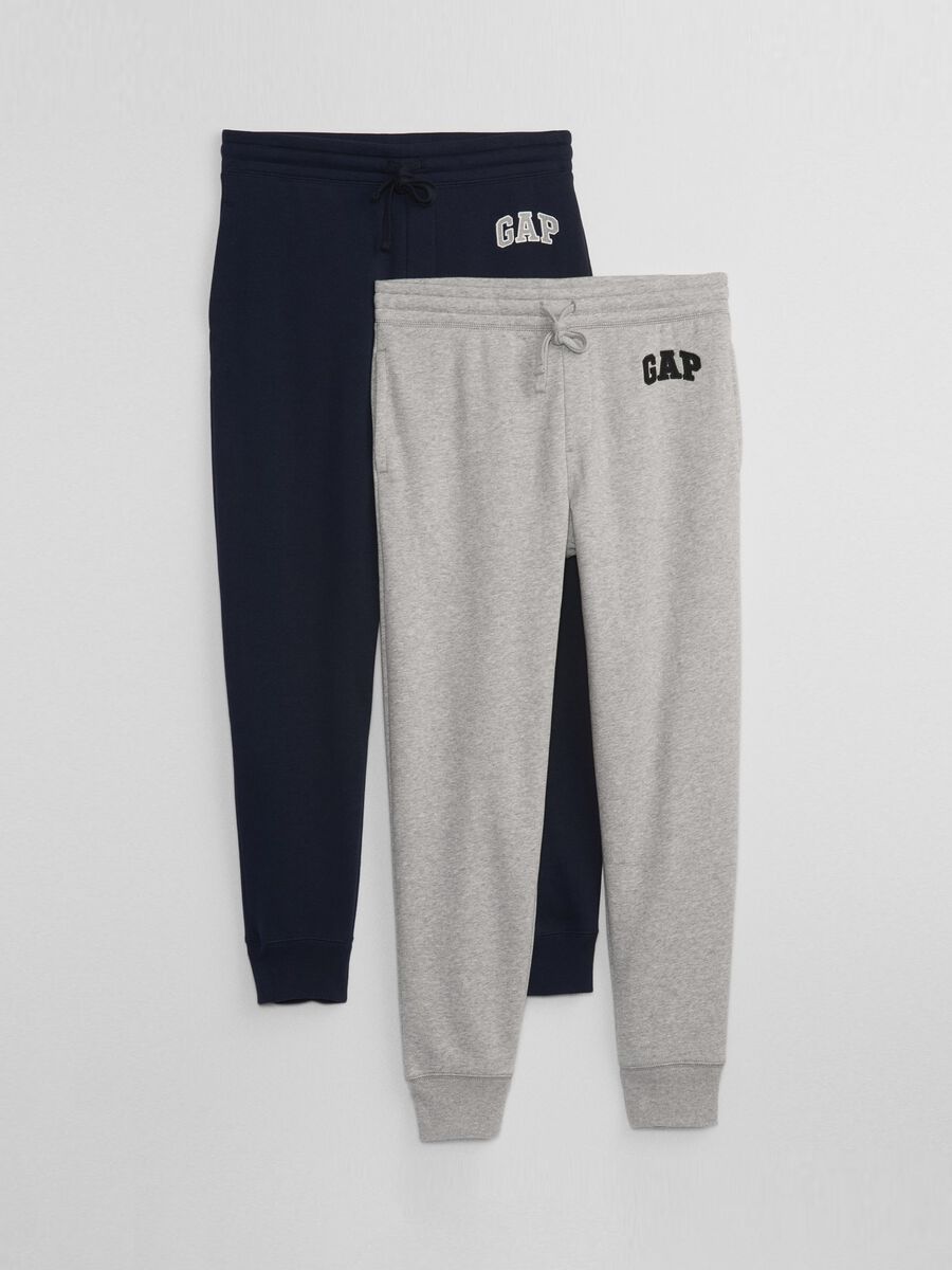 Bipack joggers in felpa con ricamo logo Uomo_0