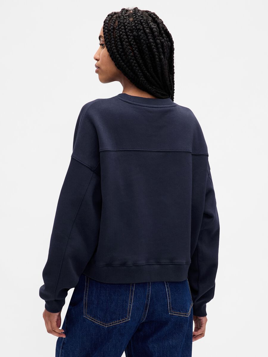 Blue Sweatshirt with Text in Cotton Blend Woman_1