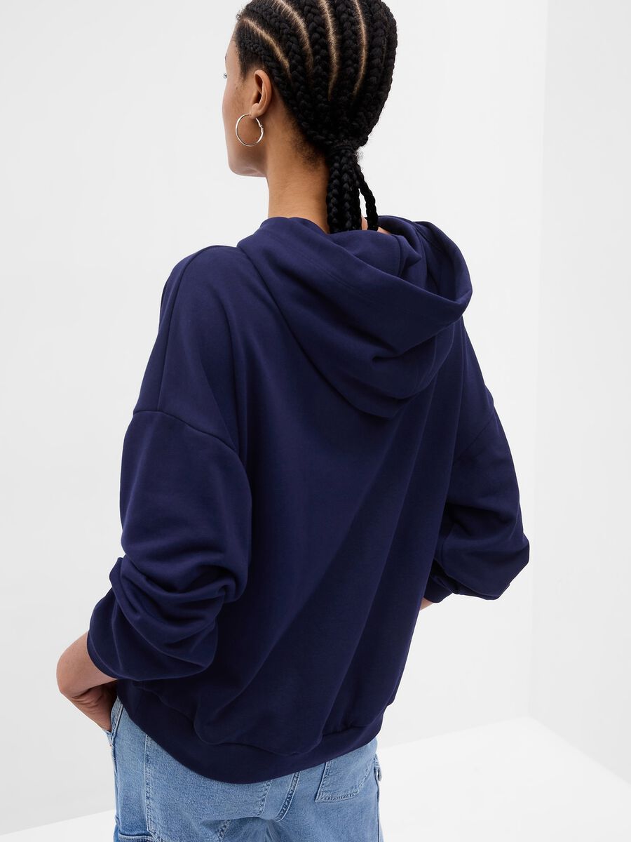 Oversized sweatshirt with logo embroidery and lurex details Woman_1