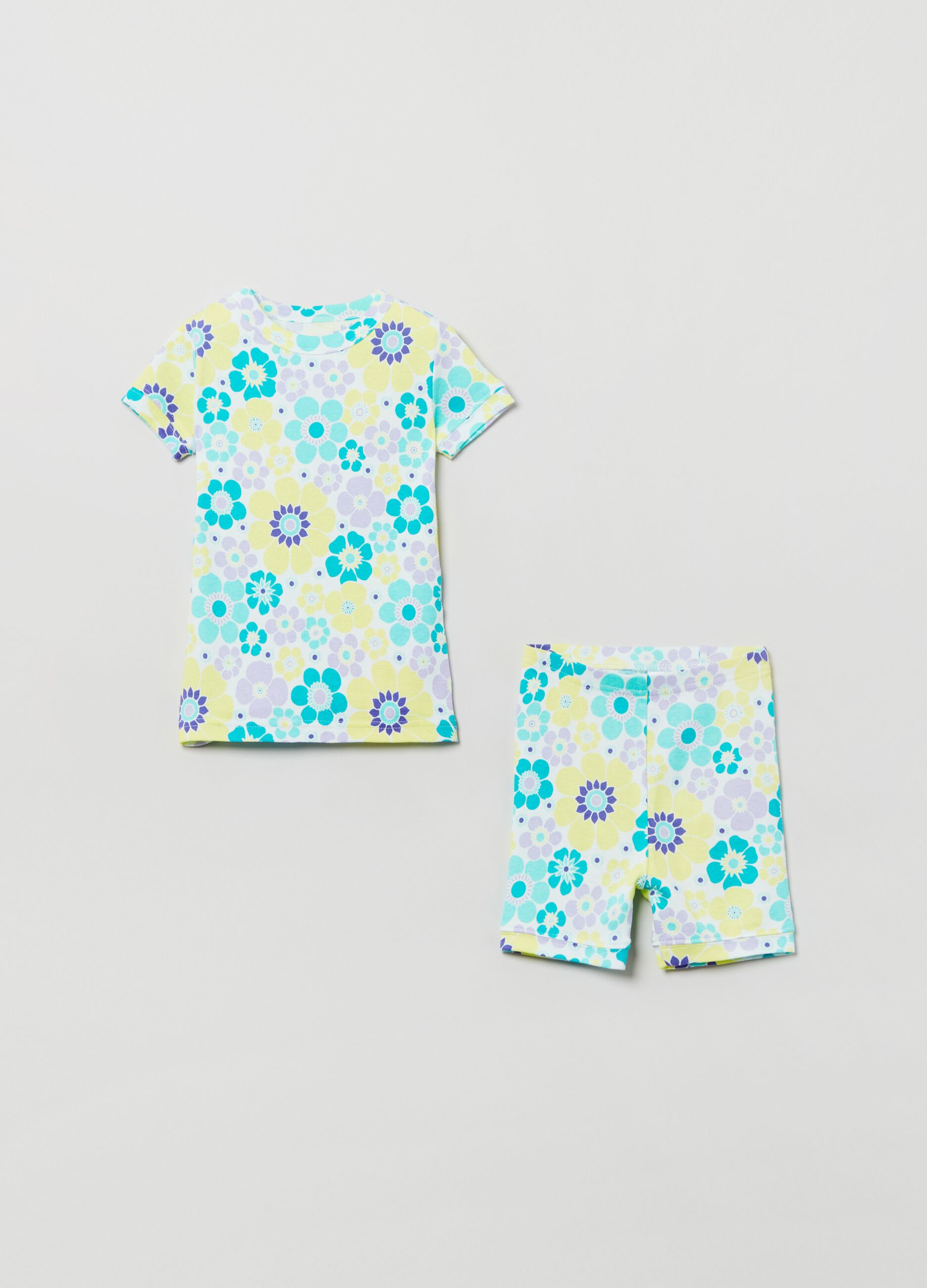 Organic cotton pyjamas with floral pattern